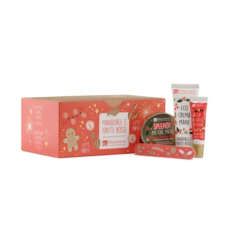 la saponaria  Mandorle e frutti rossi - Cofanetto Labbra e Mani  Idee regalo