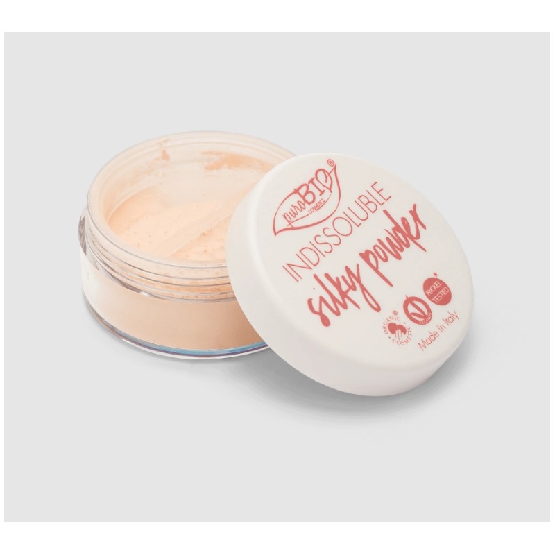 purobio  Cipria Indissolubile Silky Powder - 02 Rosa Pesca  Ciprie