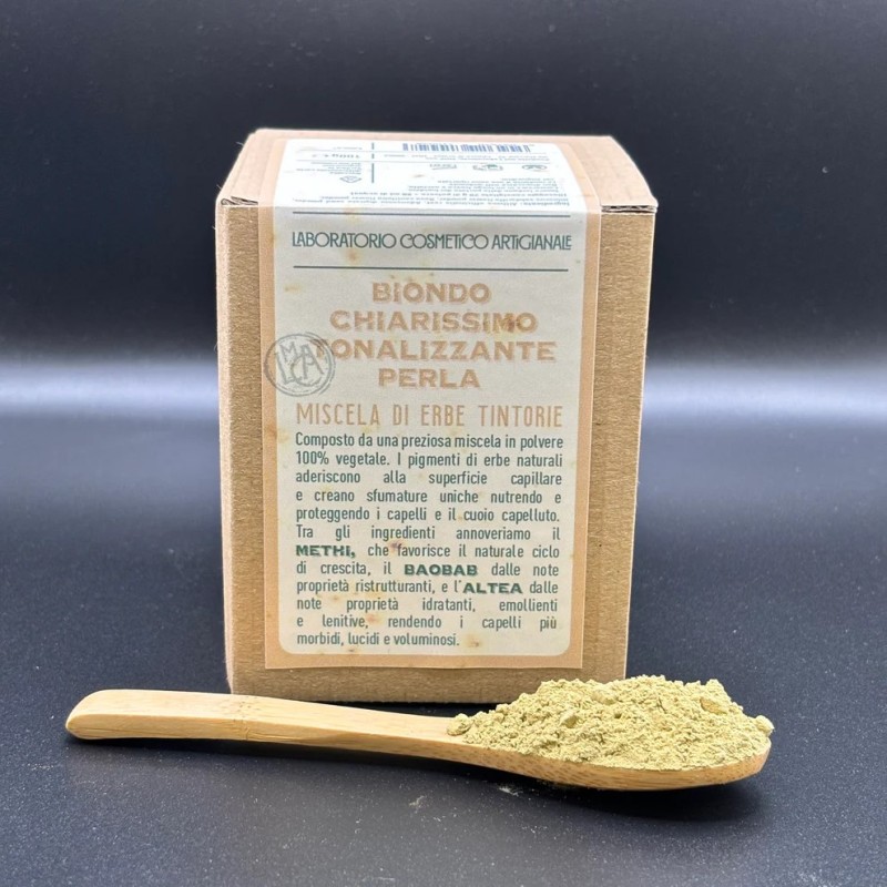 laboratorio cosmetico artigianale  Tinta Vegetale - Henne Biondo Chiarissimo Perla  Henné e tinte vegetali