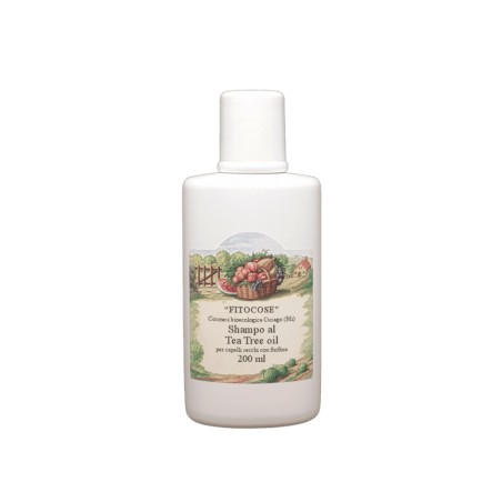 fitocose  Shampoo al Tea Tree Oil – Detergente Purificante per Capelli Secchi con Forfora  Shampoo antiforfora