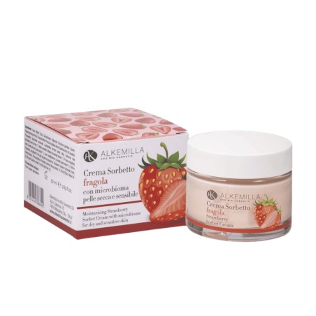 Alkemilla  Crema sorbetto alla fragola – Idratante e riequilibrante per pelli delicate  Creme viso