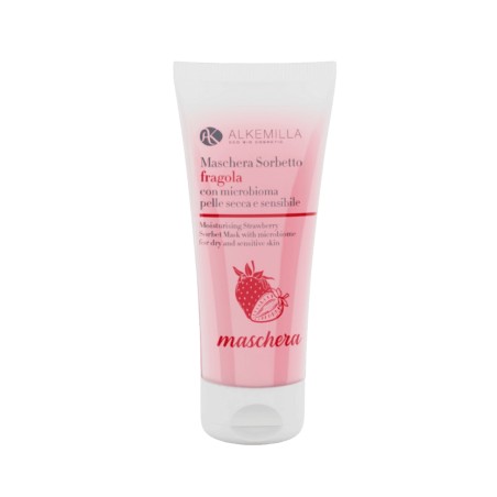 Alkemilla  Maschera sorbetto alla fragola – Idratante e lenitiva per pelli secche e sensibili  Maschere Viso