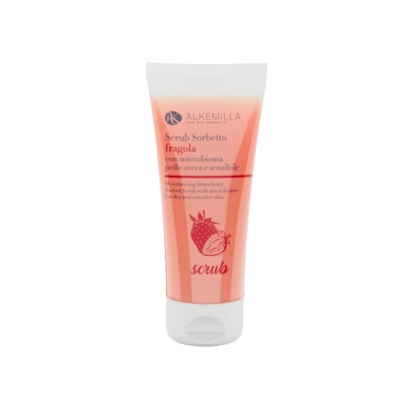 Alkemilla  Scrub sorbetto alla fragola – Esfoliante viso per pelli sensibili  Scrub Viso