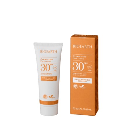 bioearth  Crema viso solare SPF 30 – Con Antiox Botanical Complex  Protezione Solare Viso
