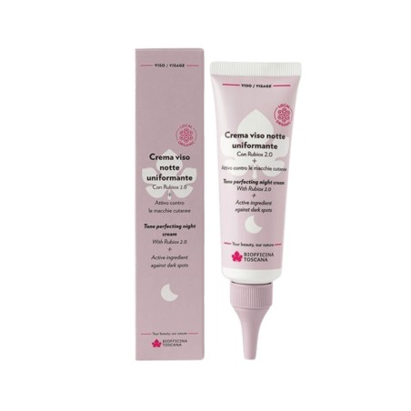 biofficina toscana  Crema viso notte uniformante contro le macchie cutanee con Rubiox® 2.0 +  Creme viso