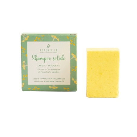 potentilla  Shampoo Solido Lavaggi Frequenti - Elicriso & Finocchietto Selvatico  Shampoo bio capelli grassi
