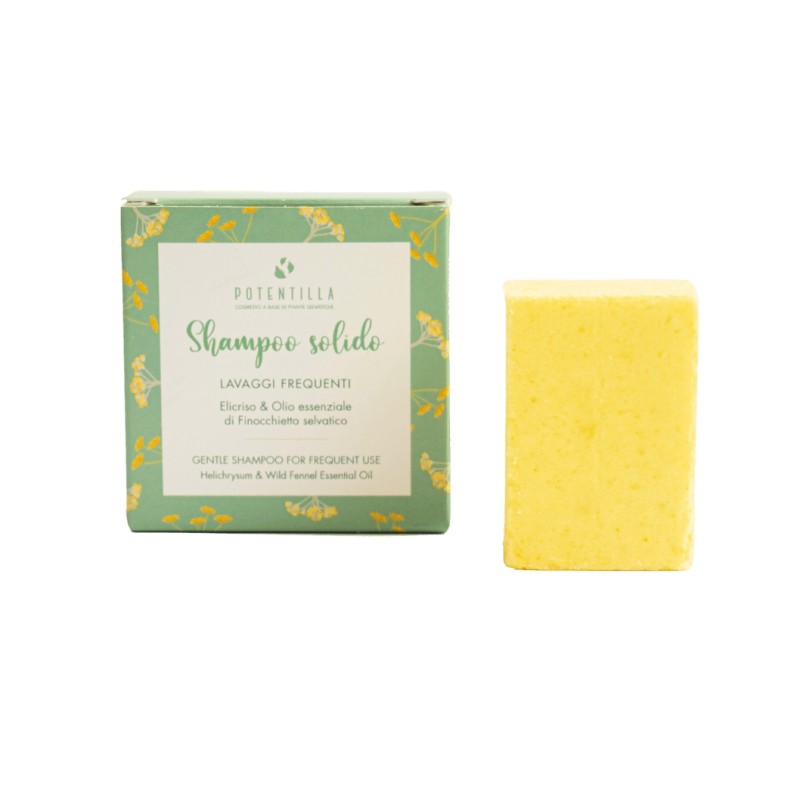 potentilla  Shampoo Solido Lavaggi Frequenti - Elicriso & Finocchietto Selvatico  Shampoo bio capelli grassi