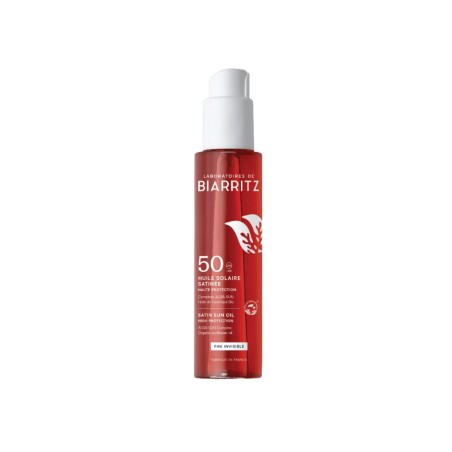 laboratoires de biarritz  Olio solare satinato viso, corpo e capelli SPF 50  Olio Abbronzante bio