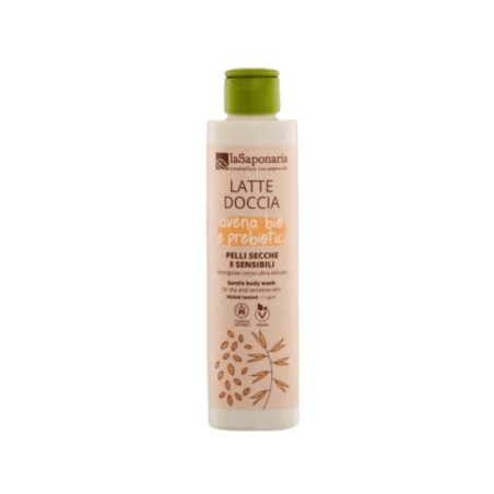 la saponaria  Latte doccia per pelli secche e sensibili - Avena Bio e Prebiotici  Bagnoschiuma Bio