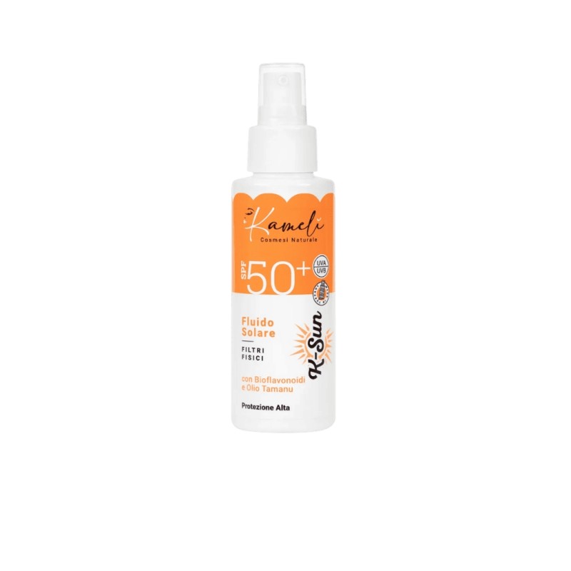 kamelì  K-Sun Fluido solare filtri fisici SPF 50+  Protezione Solare Viso