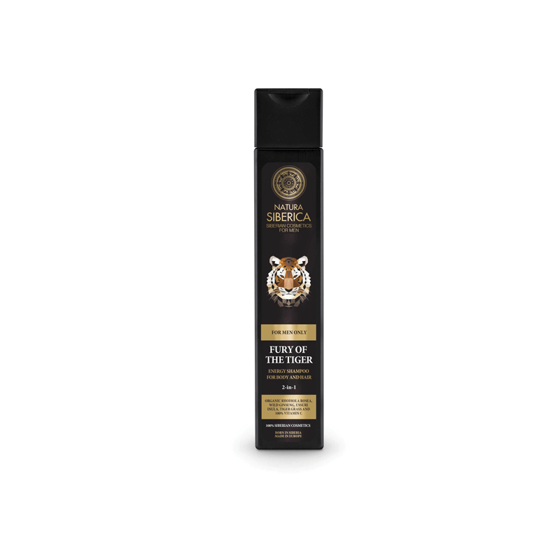 natura siberica  Shampoo Doccia Energizzante per Uomo  Bagnoschiuma Bio