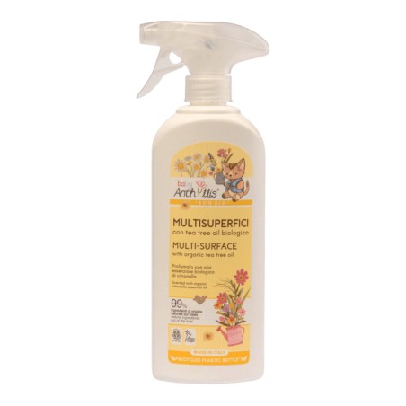 anthyllis  Baby Multisuperfici igienizzante con Tea Tree Oil biologico  Vetri e Multiuso