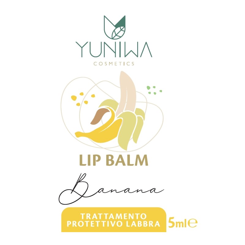 yuniwa cosmetics  Balsamo Labbra Protettivo - Banana  Lipbalm Naturali Yuniwa Cosmetics