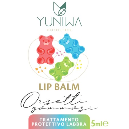 yuniwa cosmetics  Balsamo Labbra Protettivo - Orsetti Gommosi  Lipbalm Naturali Yuniwa Cosmetics
