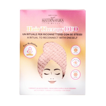 maternatura  Hair Therapy Duo - Rituale Meditazione con Maschera capelli ristrutturante + Asciugamano in Microfibra  Maschere
