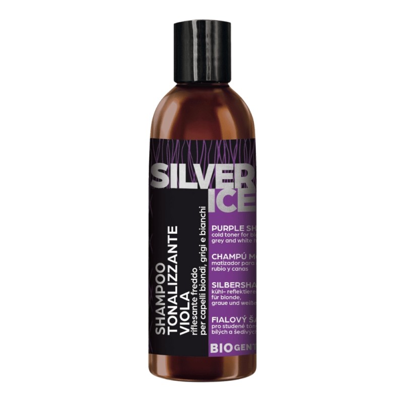 gentleaf  Silver Ice Shampoo tonalizzante viola – antigiallo per capelli biondi, grigi e bianchi  Protezione colore