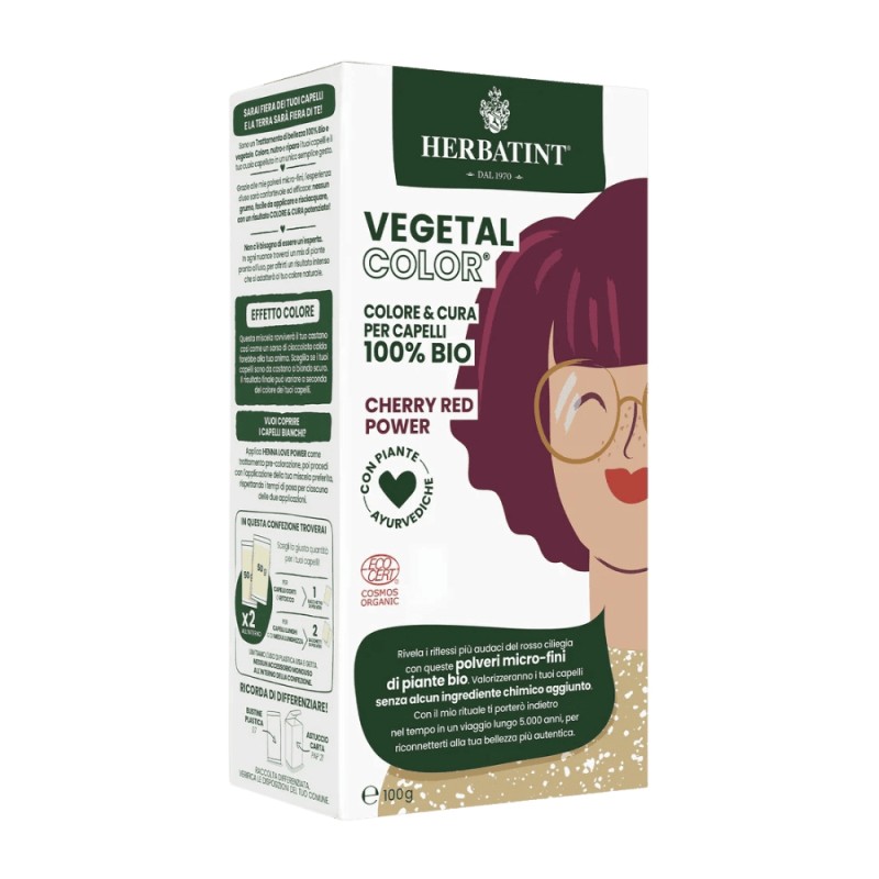 herbatint  Vegetal Color Cherry Red Power – Ciliegia  Henné e tinte vegetali
