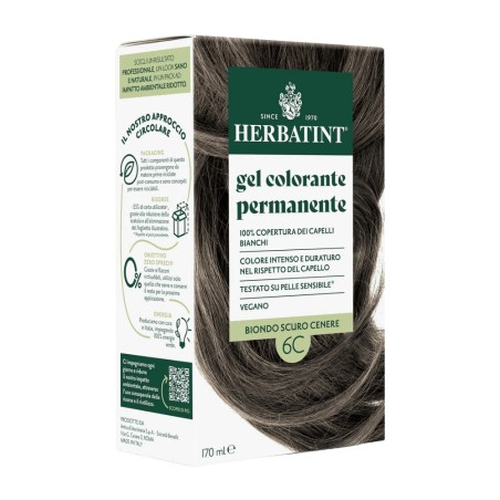herbatint  Gel Colorante Permanente 6C Biondo Scuro Cenere  Tinte per capelli