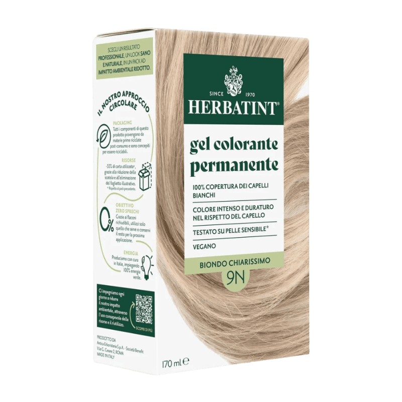 herbatint  Gel Colorante Permanente 9N Biondo Chiarissimo  Tinte per capelli