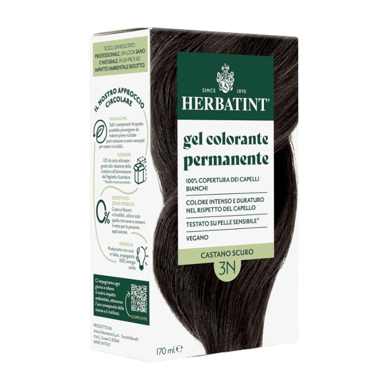 herbatint  Gel Colorante Permanente 3N Castano Scuro  Tinte per capelli