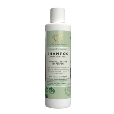 le erbe di janas  Mini Shampoo Antiforfora per Capelli Grassi con Mirto e Susina  Shampoo antiforfora